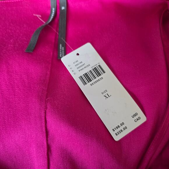 NWT By Anthropologie Bias-Cut Ruffled Midi Dress $198 X-LARGE Pink V-neck - Picture 7 of 7